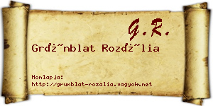 Grünblat Rozália névjegykártya